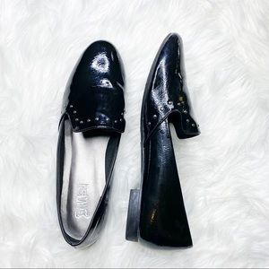 Brash Pattened Leather Studded Loafers